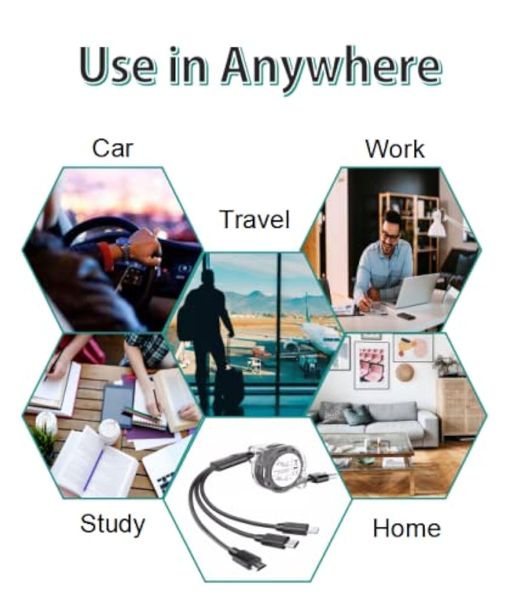 Retractable Multi Charging Cable 3 in 1 USB