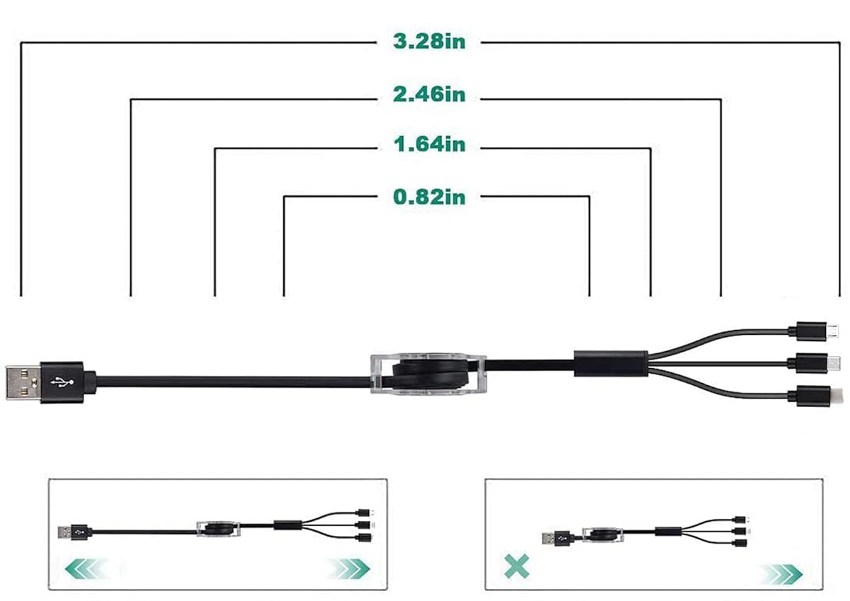 Retractable Multi Charging Cable 3 in 1 USB
