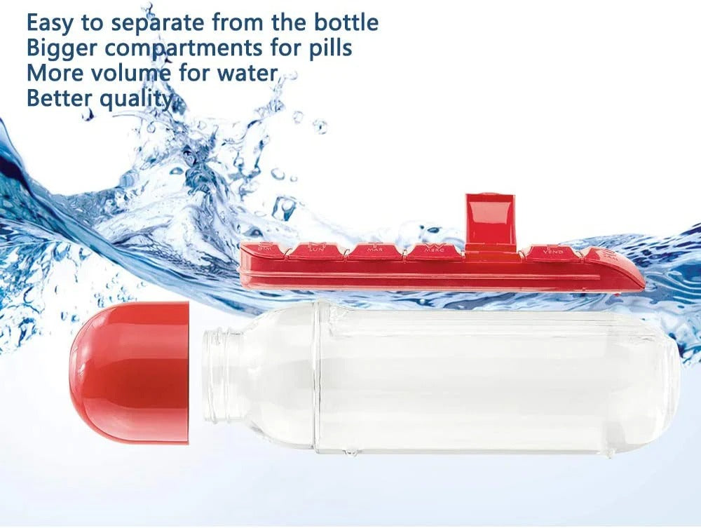 Plastic Drink Bottle With Mediicne Pill Box