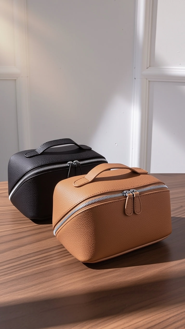 Leather cosmetic bags