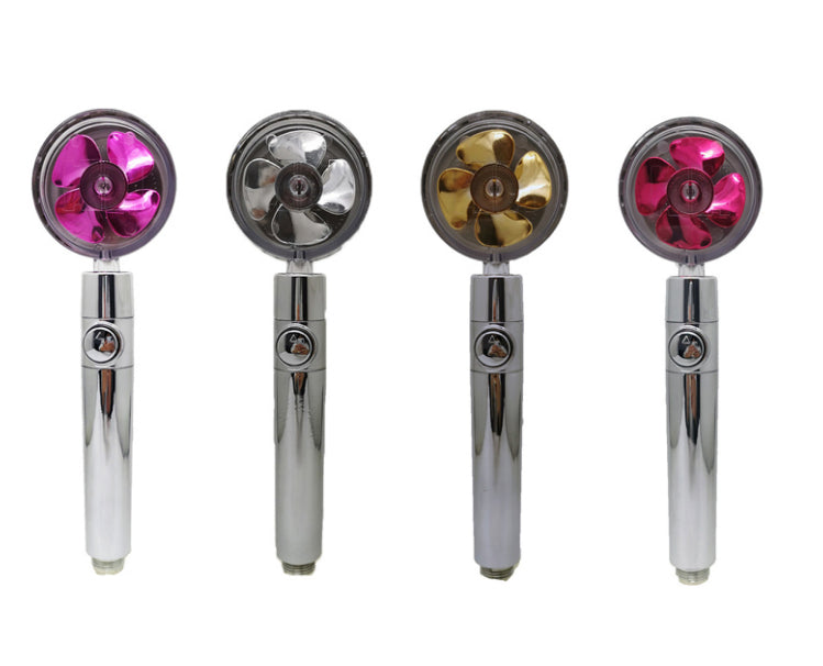 360 Degree Bathroom Powerful High Pressure Fan Turbo Charged Shower Head
