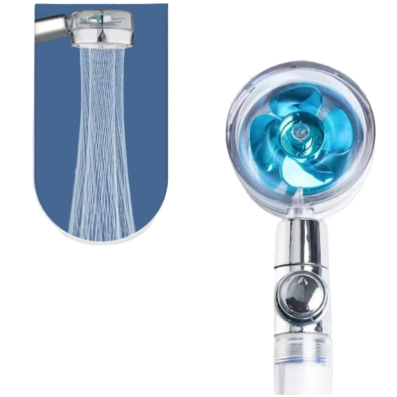 360 Degree Bathroom Powerful High Pressure Fan Turbo Charged Shower Head