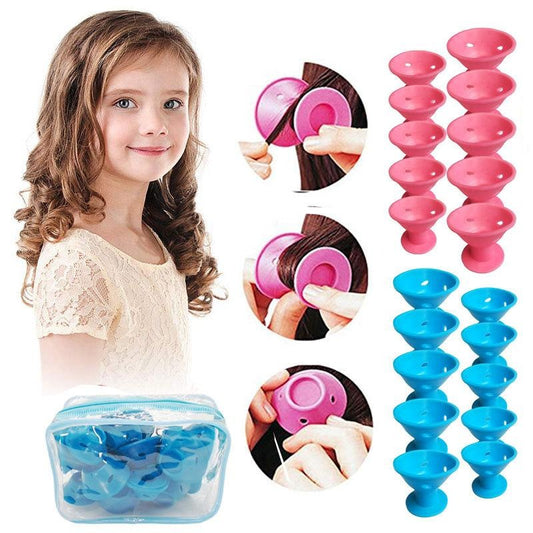 10Pcs Soft Rubber Silicone Heatless Hair Curler
