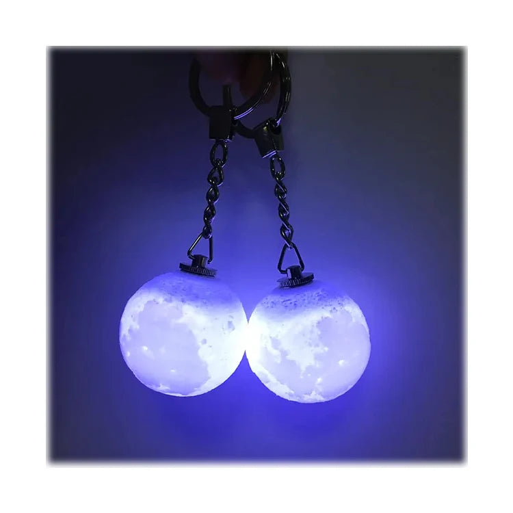 Novelty Gift Led Light 3D Moon Ball Lamp Led Moon Keychain Light