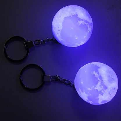 Novelty Gift Led Light 3D Moon Ball Lamp Led Moon Keychain Light