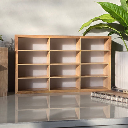 Wooden Light Up Hot Wheels Organizer with 12 Mini Hotwheels Cars