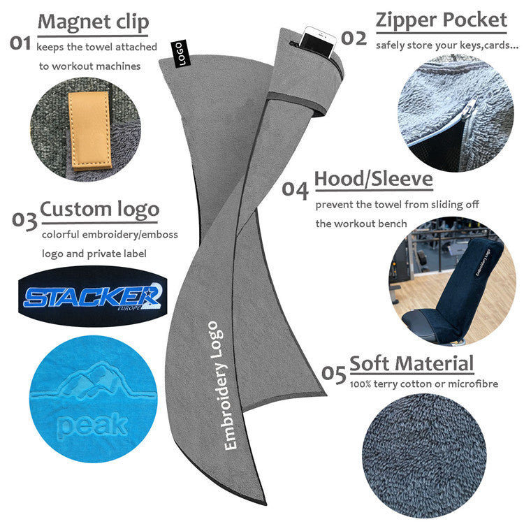 Gym Sweat Towel with Smart Pocket Design