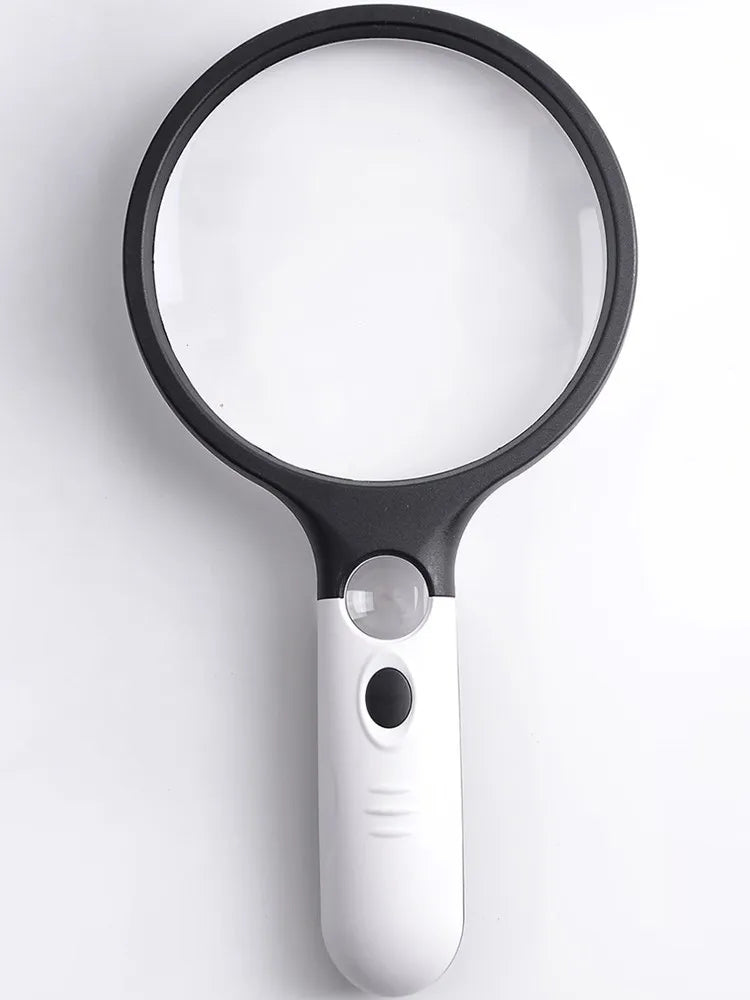 LED Handheld Magnifying Glass Mirror with Light