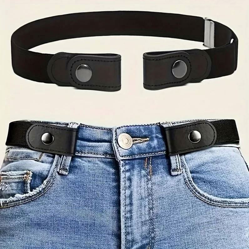 Jeans Invisible Buckle Free Elastic Stretch Waist Belt