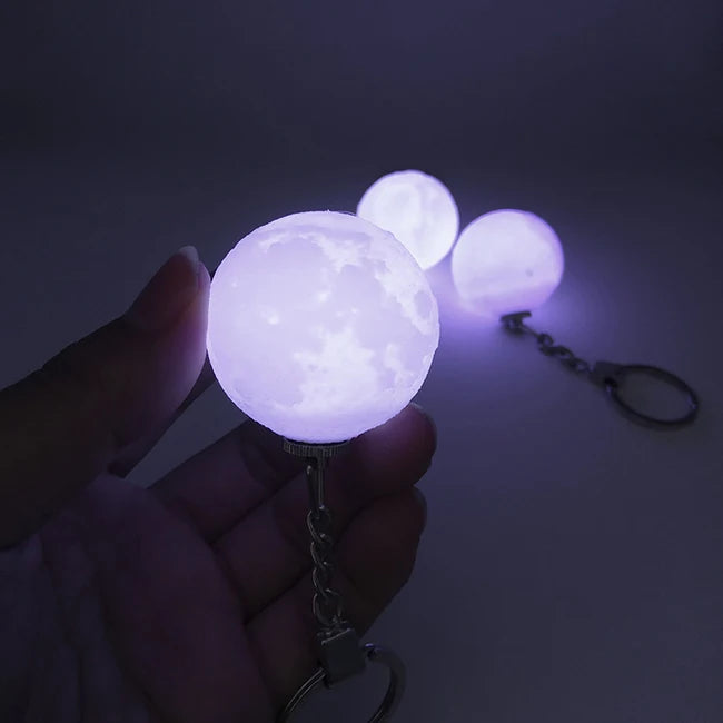 Novelty Gift Led Light 3D Moon Ball Lamp Led Moon Keychain Light