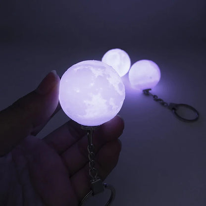 Novelty Gift Led Light 3D Moon Ball Lamp Led Moon Keychain Light