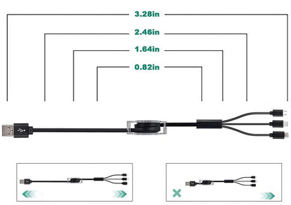 Retractable Multi Charging Cable 3 in 1 USB