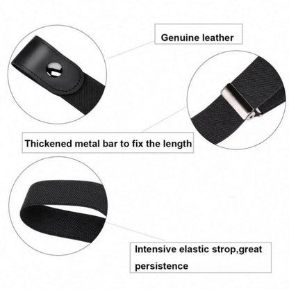 Jeans Invisible Buckle Free Elastic Stretch Waist Belt