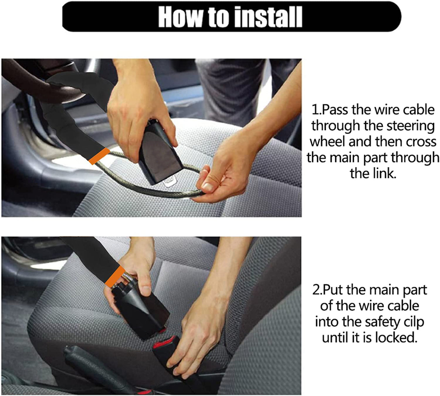 Universal Anti Theft Steering to Seat Belt Lock