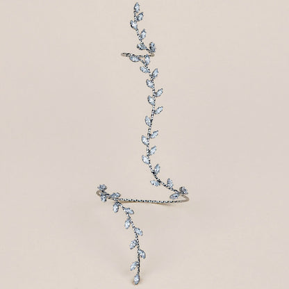 Leaf Shape Rhinestone Zircon Finger Chain