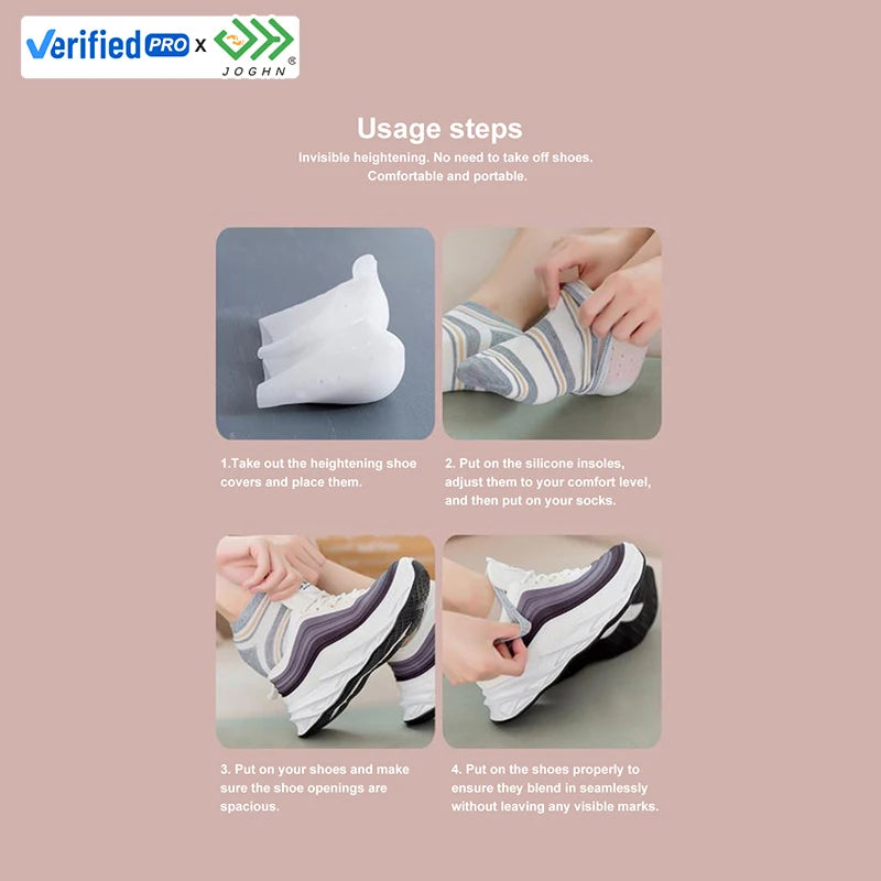 Unisex Silicone Invisible Height Increase Insoles