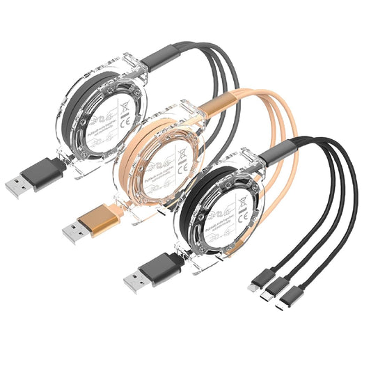 Retractable Multi Charging Cable 3 in 1 USB