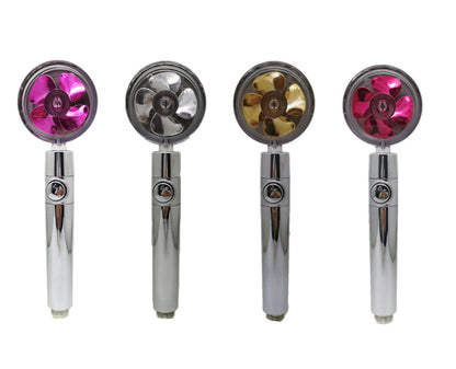 360 Degree Bathroom Powerful High Pressure Fan Turbo Charged Shower Head