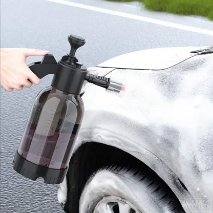 2L Hand Pump Foam Car Wash Sprayer – Air Pressure Cleaning & Gardening Spray Bottle (Black)