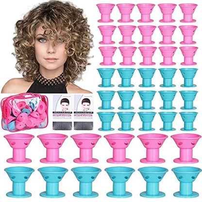 10Pcs Soft Rubber Silicone Heatless Hair Curler