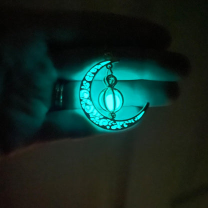 Glowing crescent moon fairy necklace