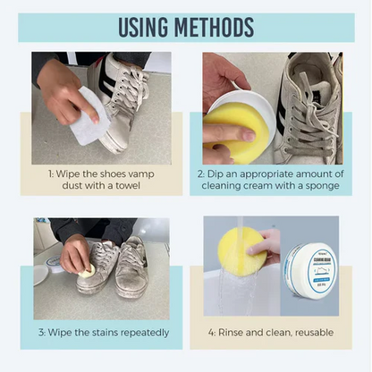 Our Most Viral White Shoe Cleaning Cream™( With Free Sponge )