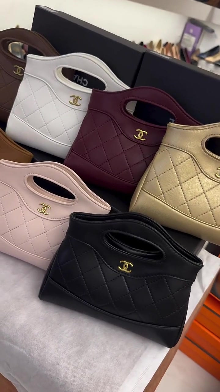 Maroon Quilted Mini Bag