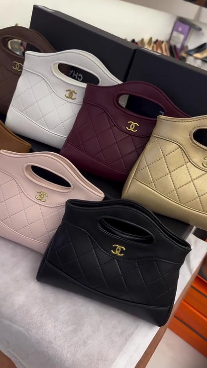 Maroon Quilted Mini Bag