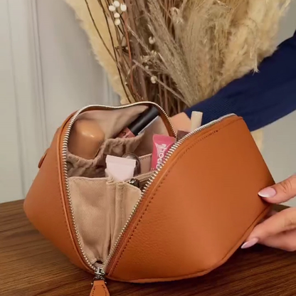 Leather cosmetic bags